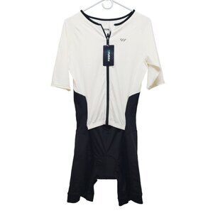 Ultrabike Womens Cycling Bib Shorts Set Size XL Nylon Spandex Black & White